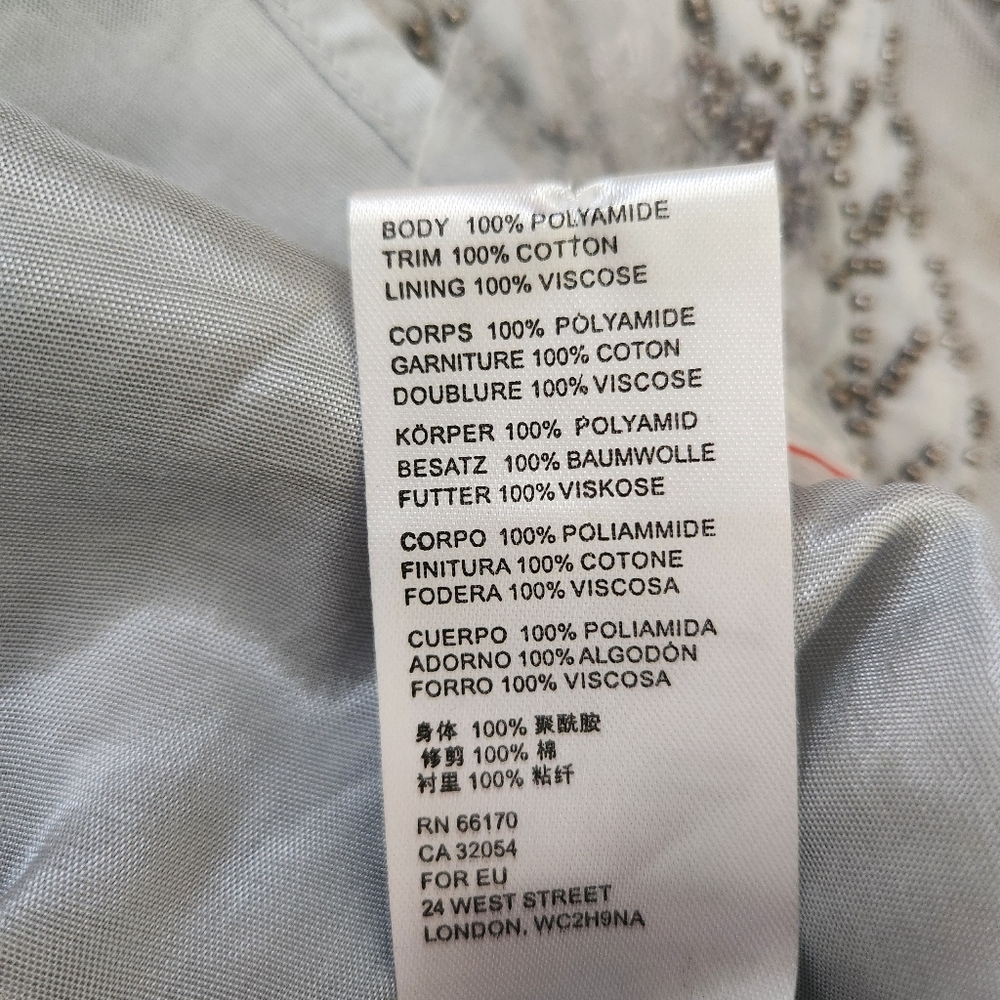 Free People La Palma Trapeze Mini Dress Light Blue Gray‎ Women's Size Large - Picture 10 of 13